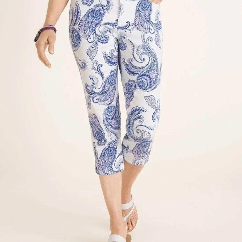 NYDJ for Chico’s Cool Control Paisley Slim Crop Jeans size 12